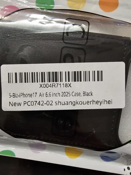 Premium Black Leather Wallet Case for iPhone 17 Air - Card Holder & Kickstand - Picture 8 of 9